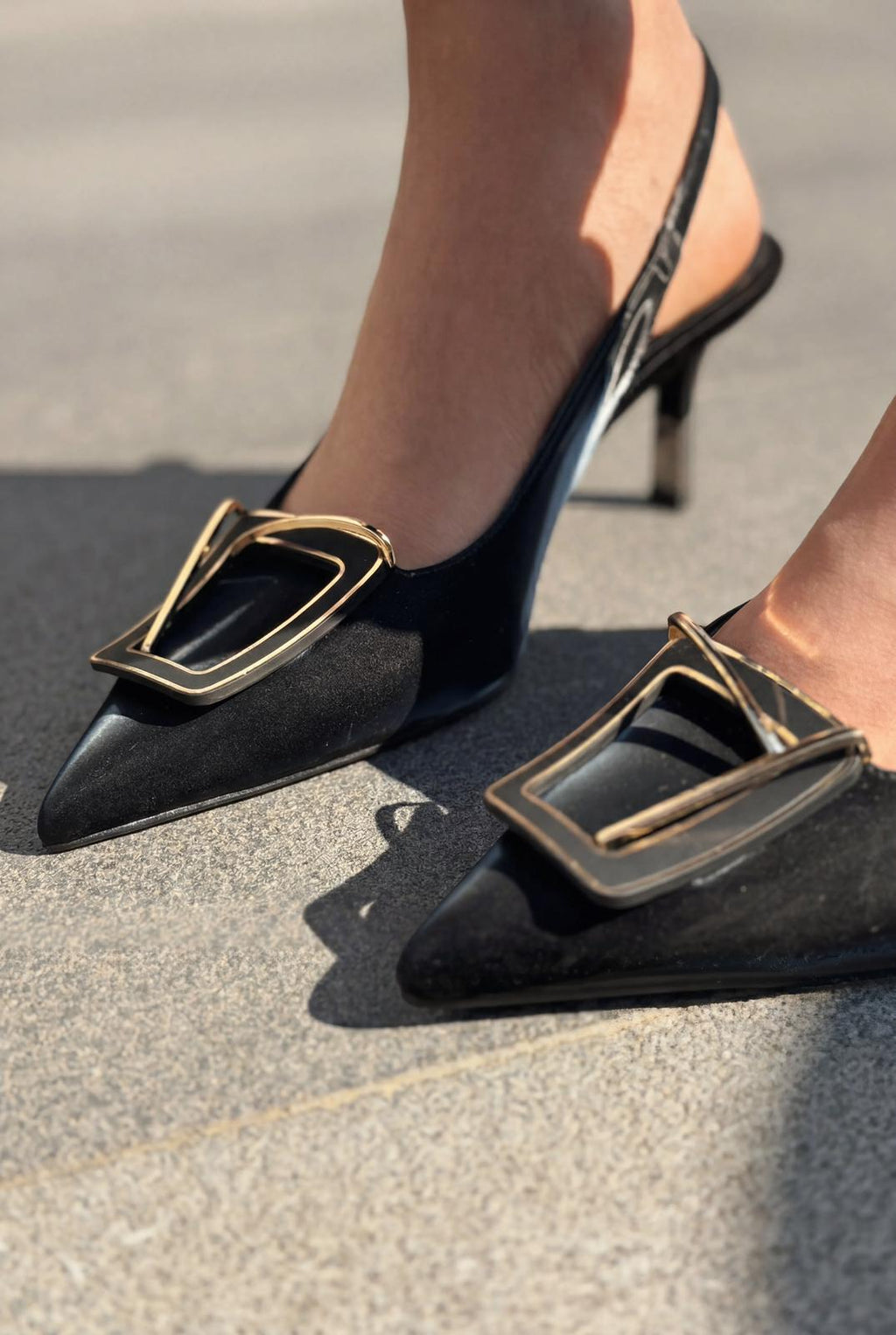 Talvine Black Satin Women's Stilettos