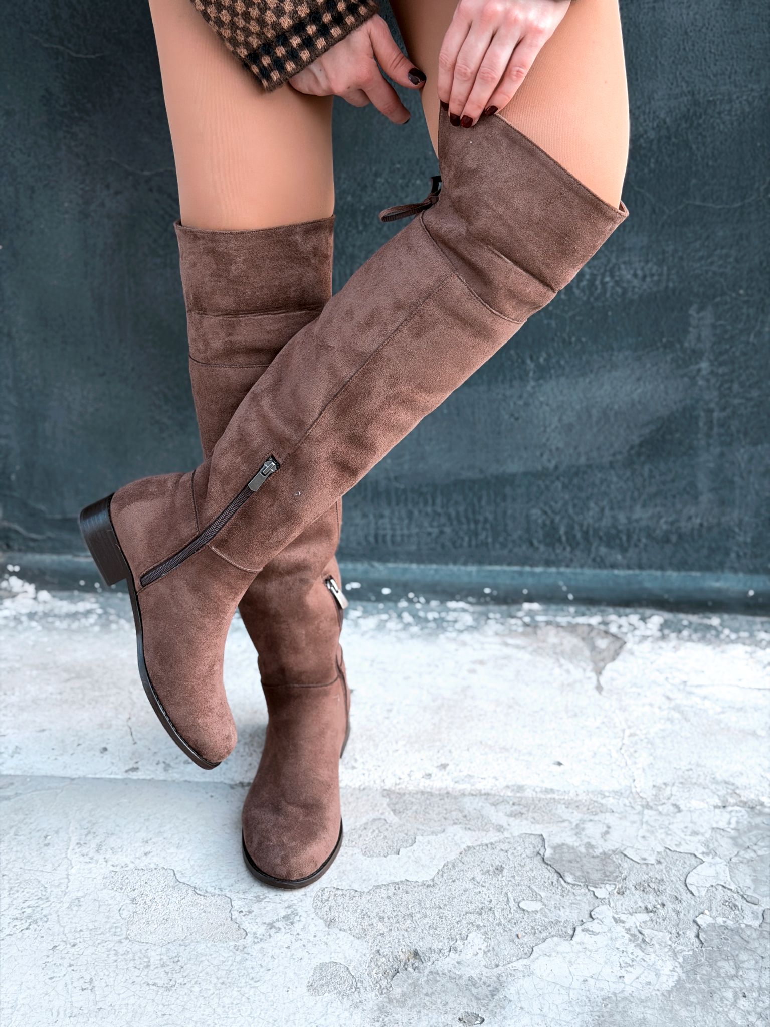 Jolvern Brown Suede Fringe Detail Women's Boots