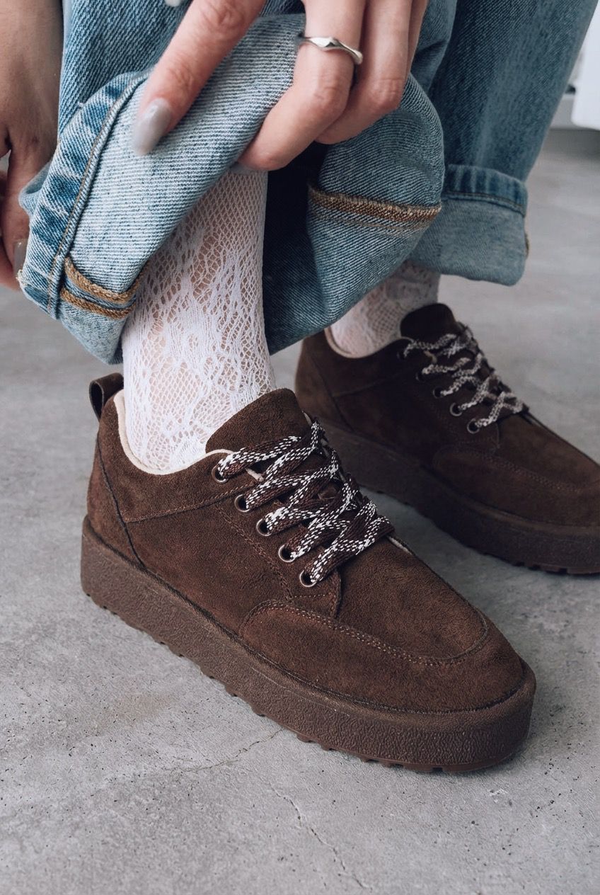 Ruvo Dark Brown Suede Women's Sneakers