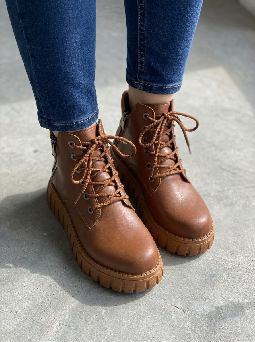 Malarion Women's Boots Tan Faux Leather Tan Sole