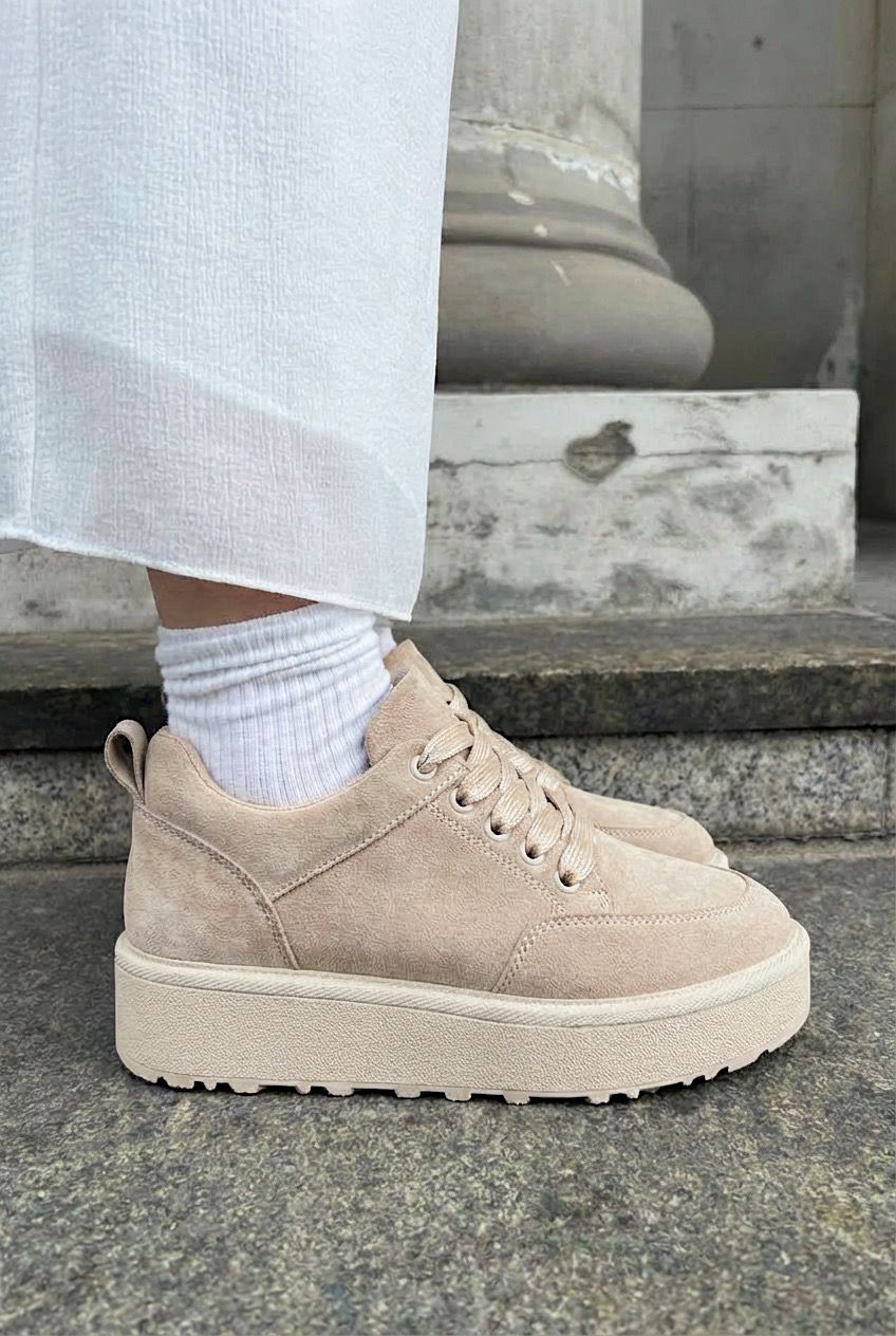 Ruvo Beige Suede Women's Sneakers