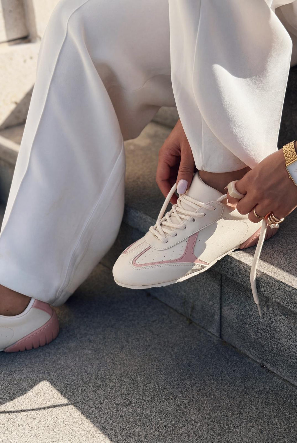 Rosven Pink Faux Leather Women's Sneakers
