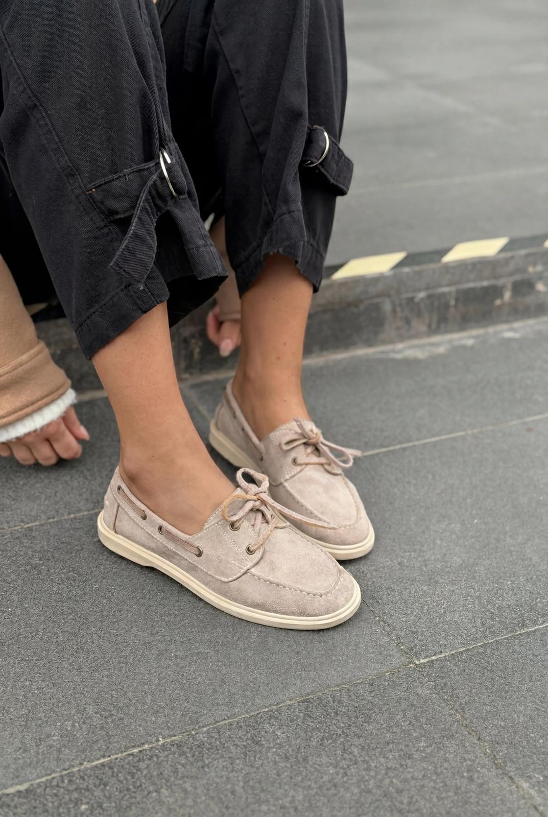 Morin Taupe Suede Women's Oxford Shoes