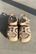 Tonels Beige Faux Leather Platform Women's Sandals