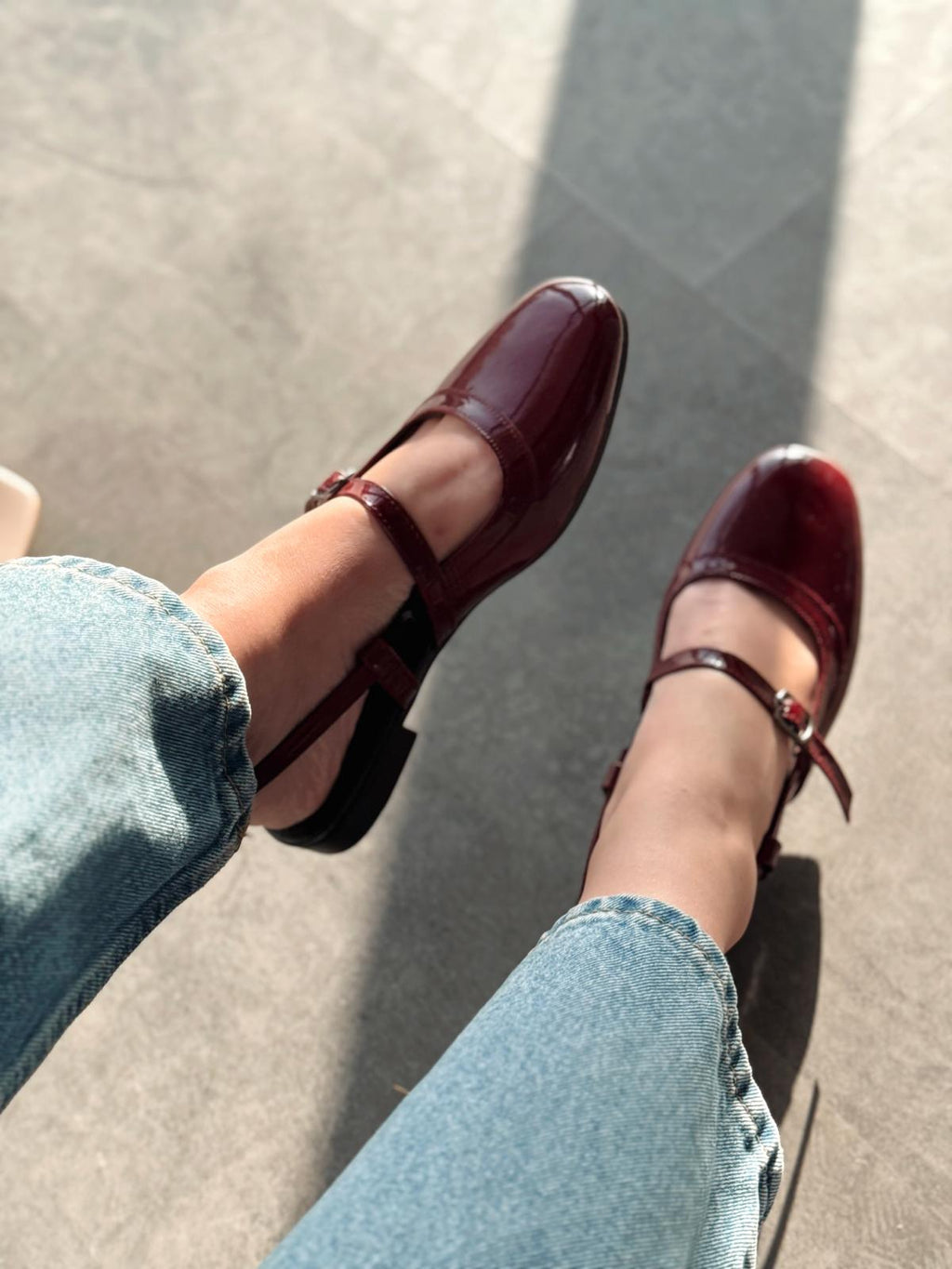 Minor Bordeaux Patent Faux Leather Women's Mary Jane