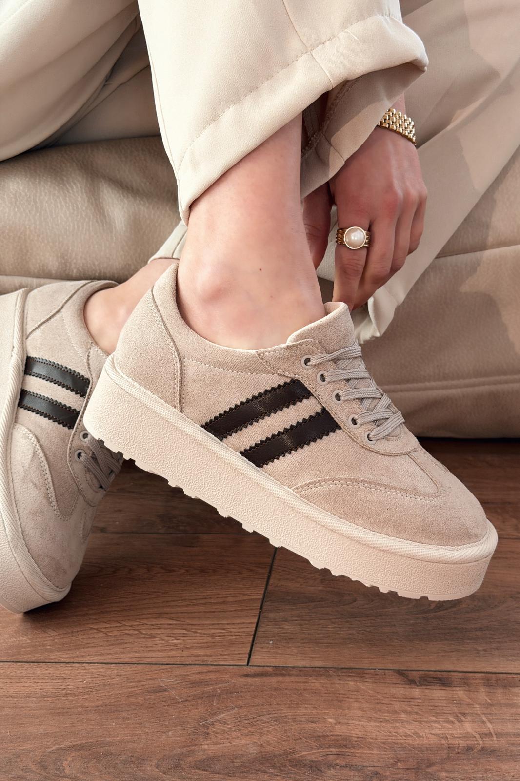 Vireo Beige Suede Women's Sneakers