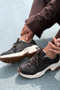 Norser Dark Brown Genuine Leather Women's Sneakers