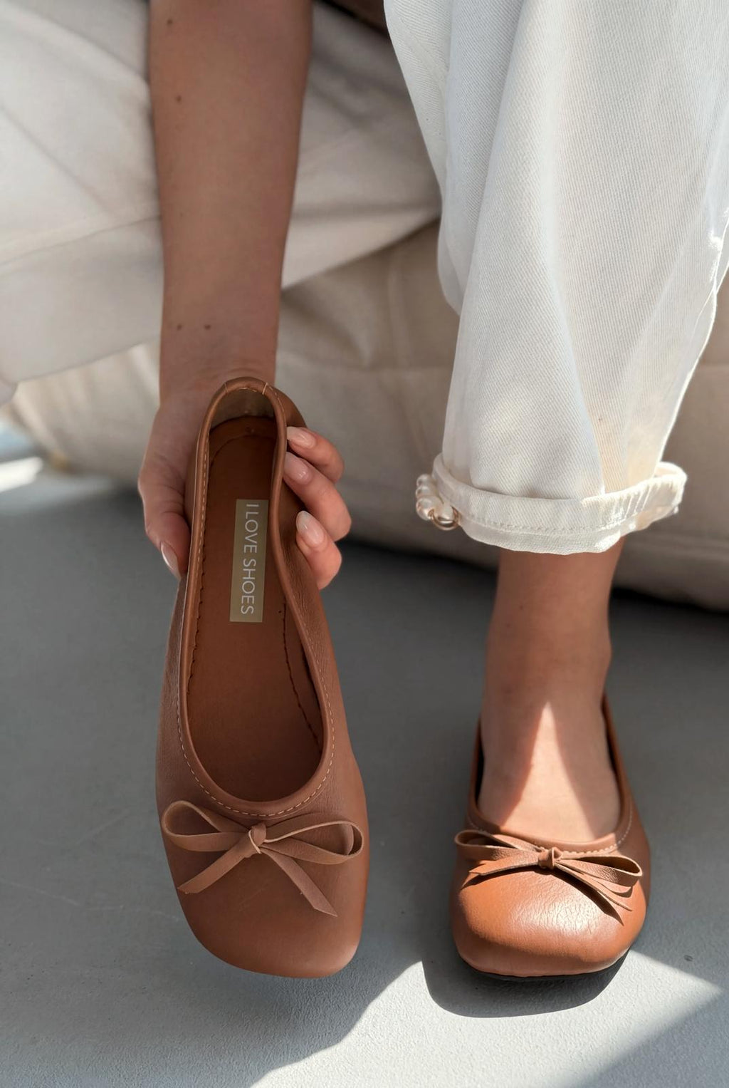 Telion Tan Genuine Leather Women's Flats