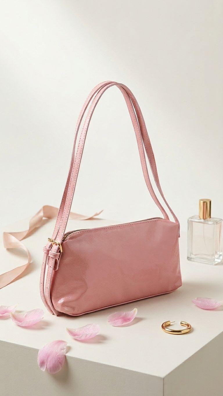 Selvelin Women's Shoulder Bag Pink Patent Faux Leather