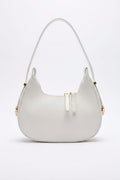 Sermic White Patent Faux Leather Women's Handbag