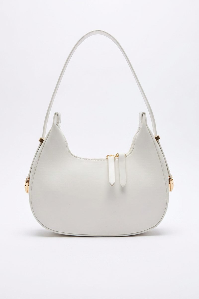 Sermic White Patent Faux Leather Women's Handbag