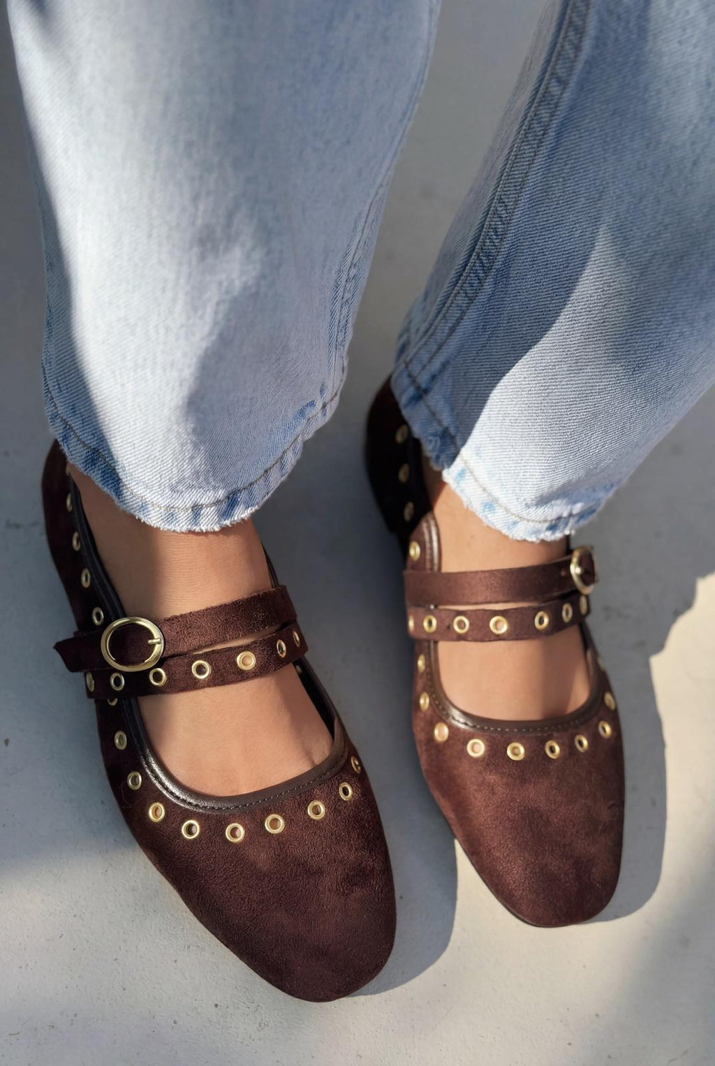 Elia Dark Brown Suede Women's Flats