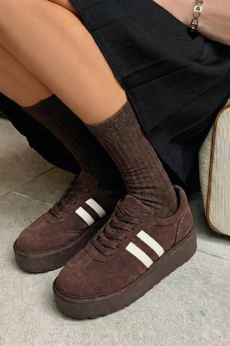 Vireo Dark Brown Suede Women's Sneakers
