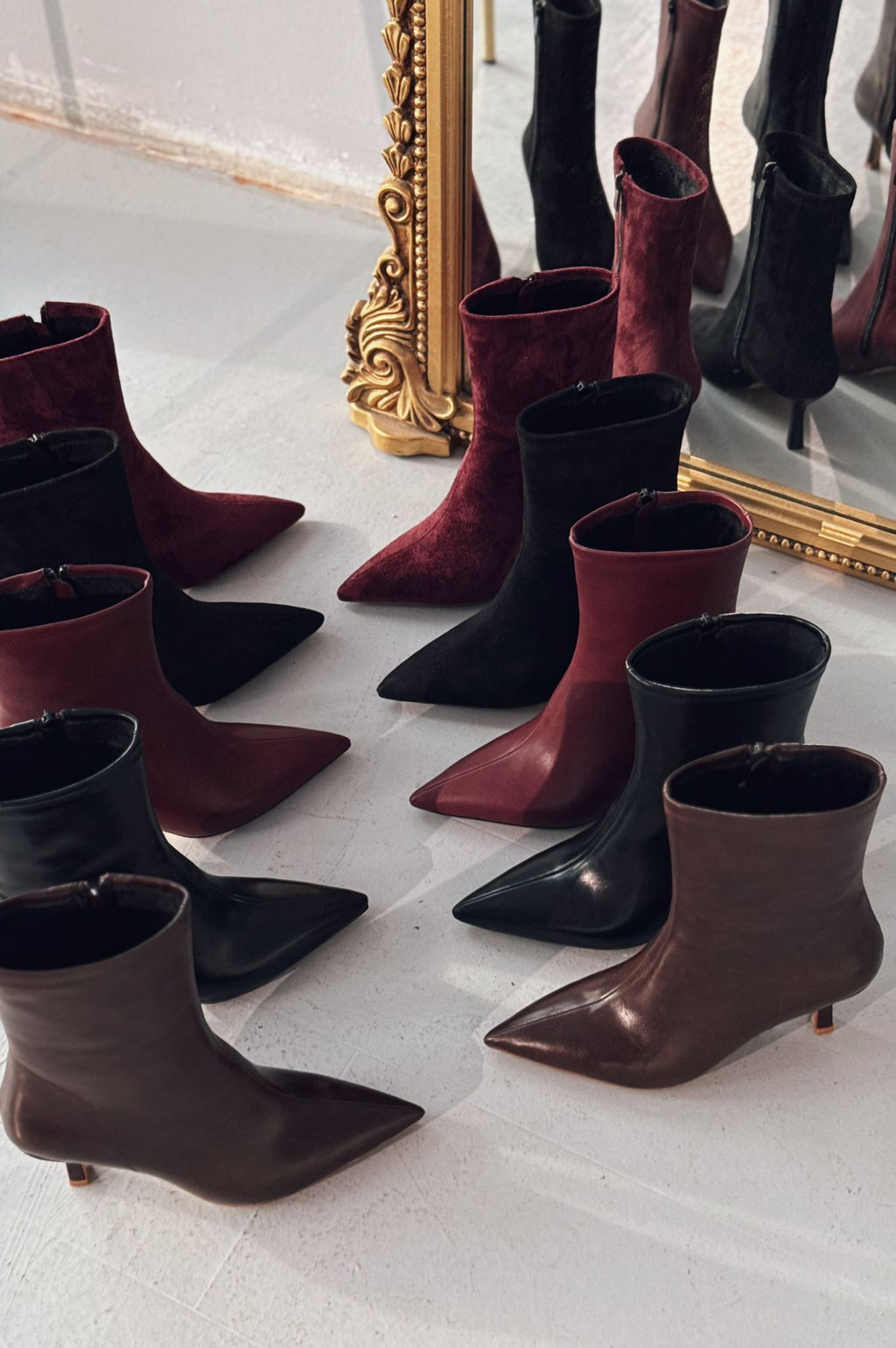 Orvex Black Suede Slim Heel Women's Boots