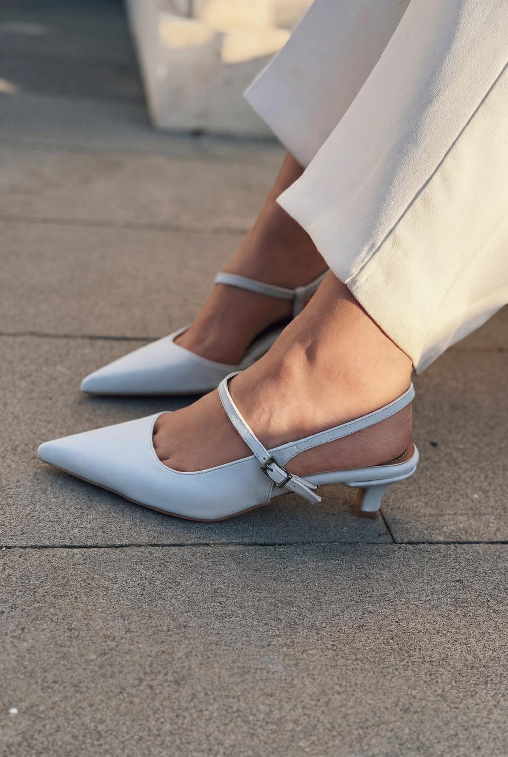 Torev Baby Blue Faux Leather Women's Stilettos