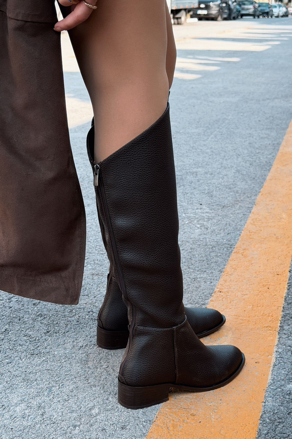Roviles Light Brown Faux Leather Women's Boots