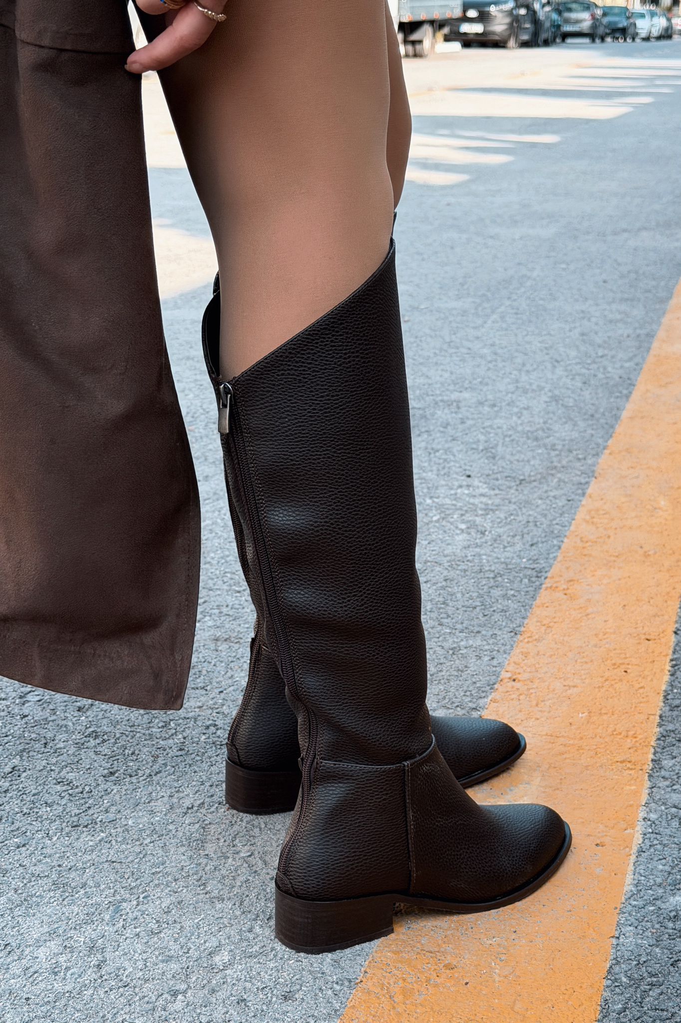 Roviles Light Brown Faux Leather Women's Boots