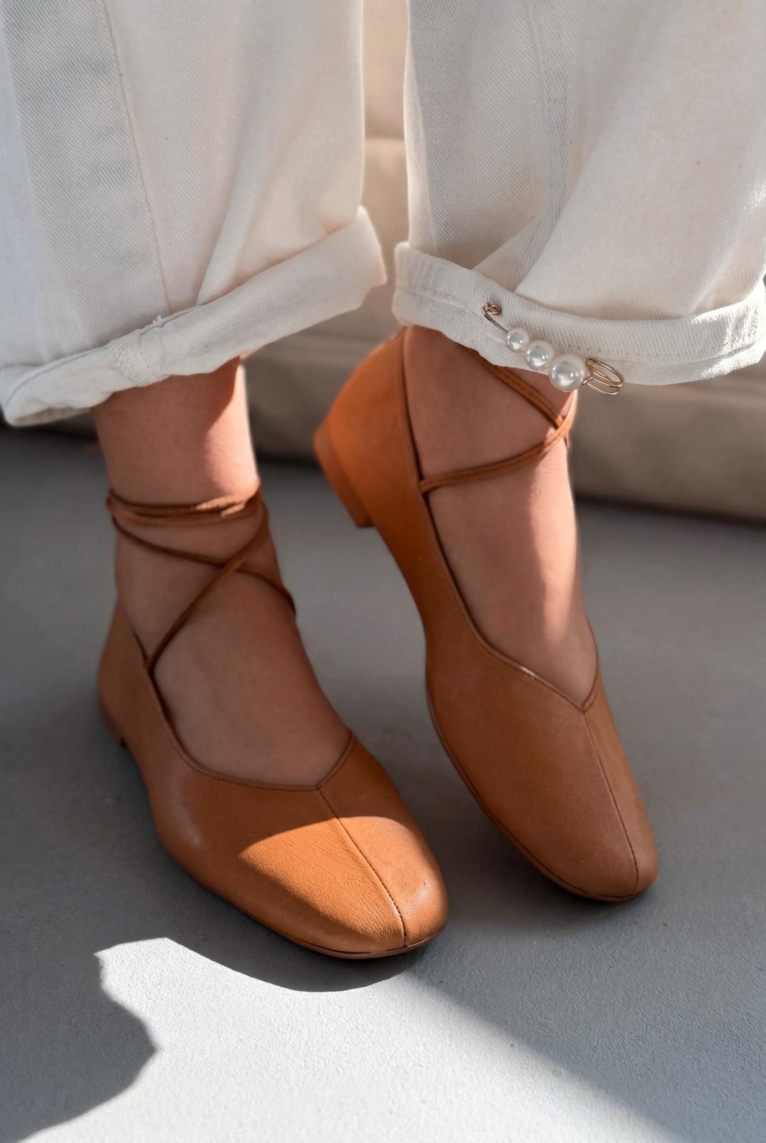Morven Genuine Leather Tan Women's Flats
