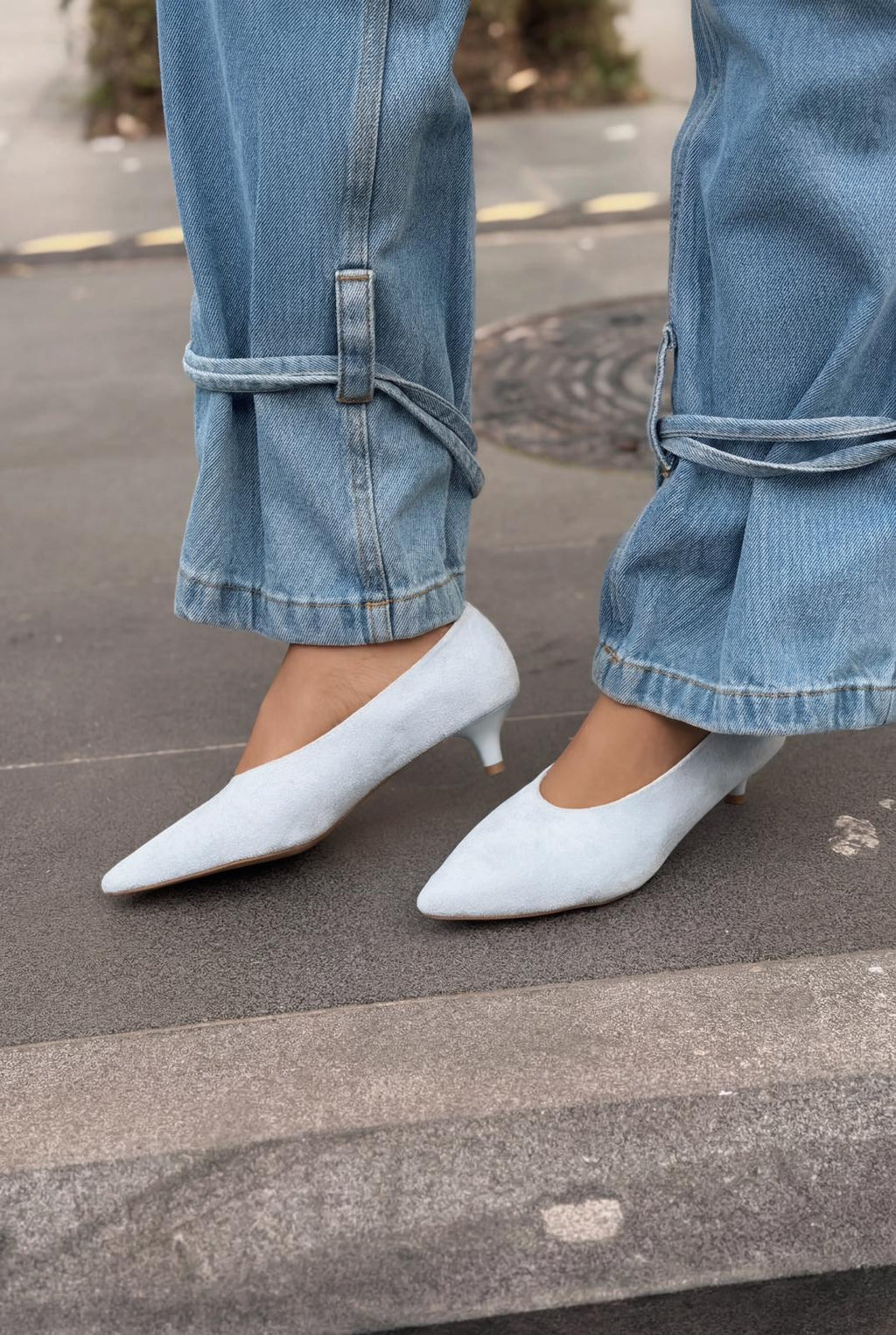 Seranis Baby Blue Suede Women's Stilettos