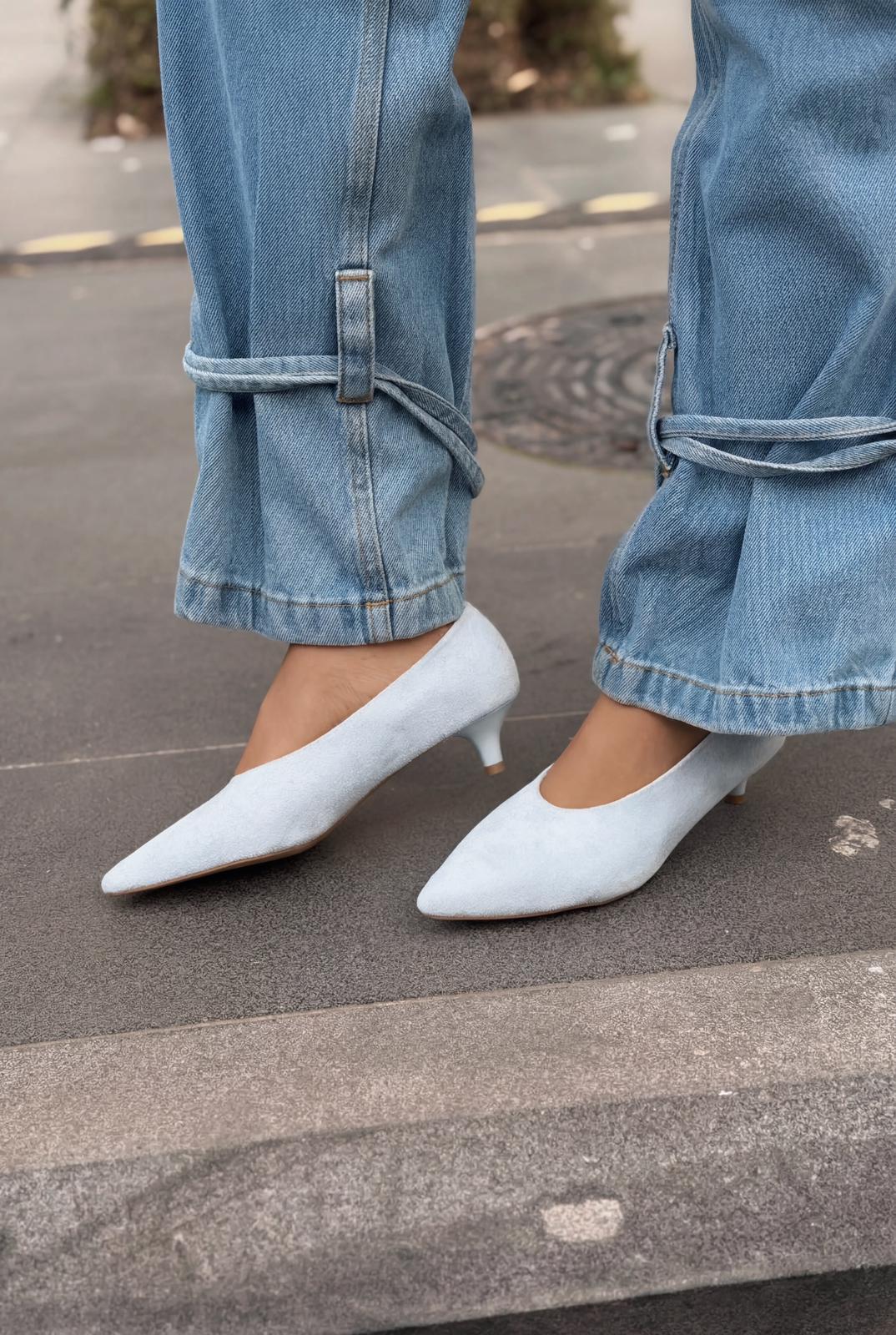 Seranis Baby Blue Suede Women's Stilettos