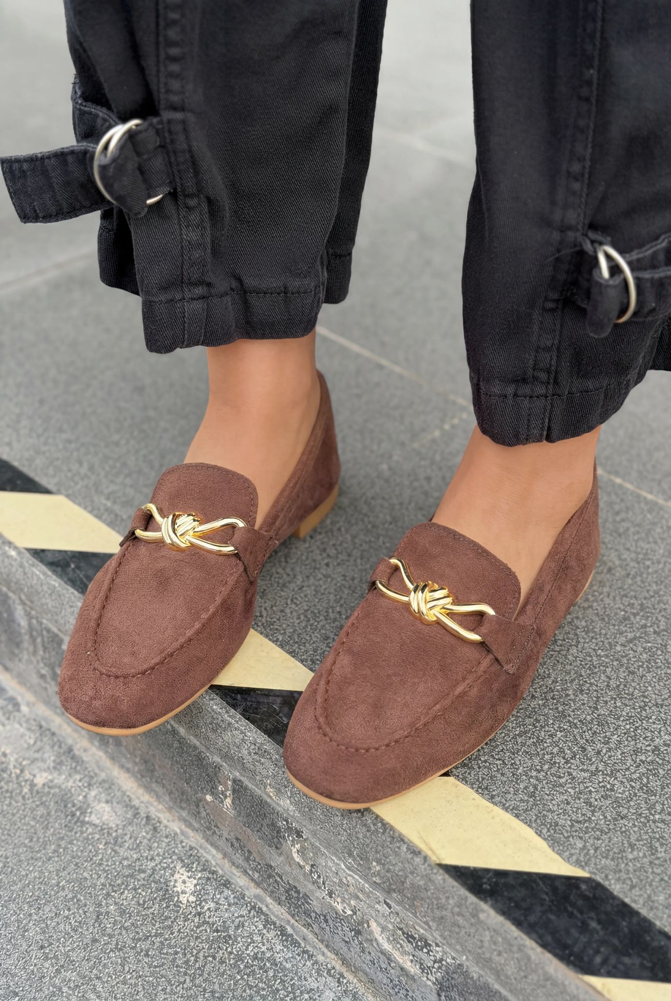 Avelis Light Brown Suede Bow Detail Women's Loafers