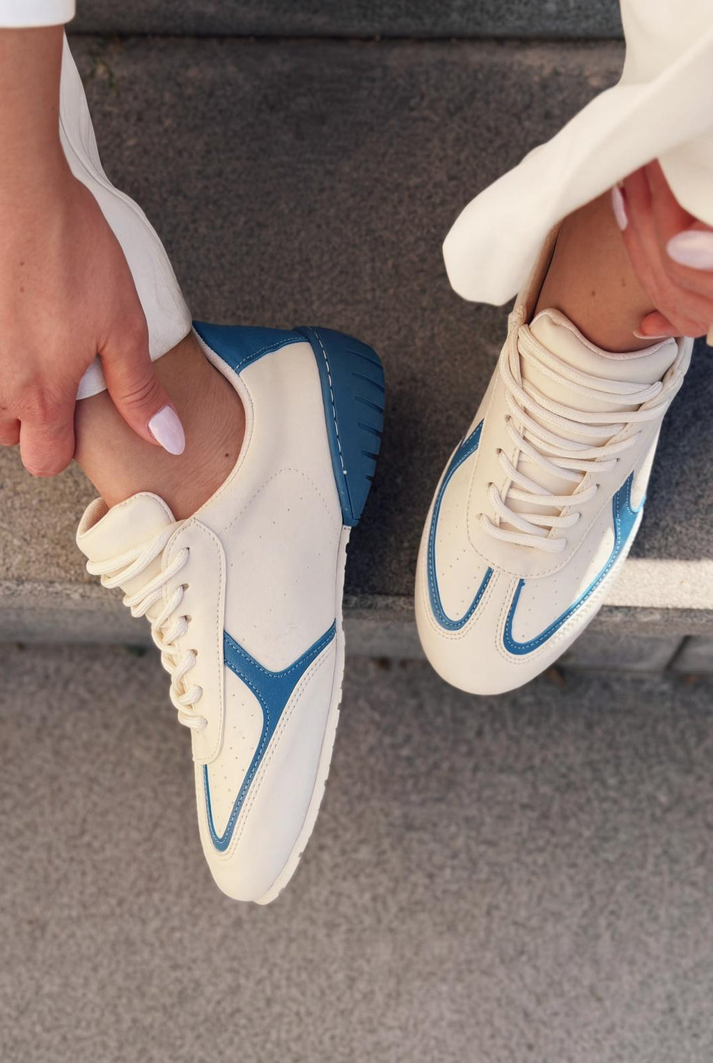 Rosven Blue Faux Leather Women's Sneakers