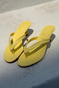 Ponya Yellow Faux Leather Pumps