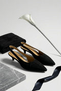Selor Black Suede Genuine Leather Women's Stilettos