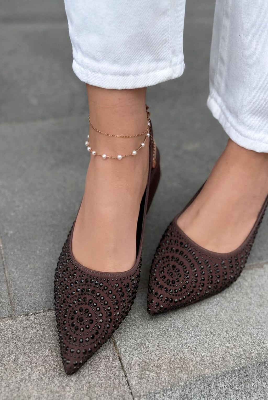 Dunes Light Brown Satin Women's Pumps