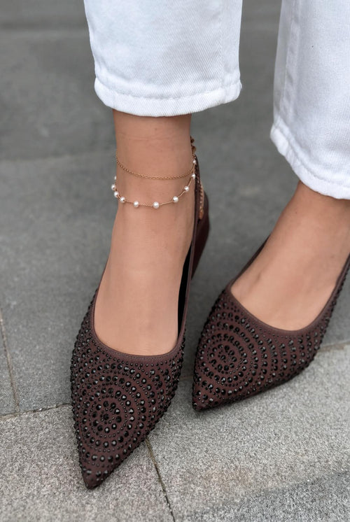 Dunes Light Brown Satin Women's Pumps