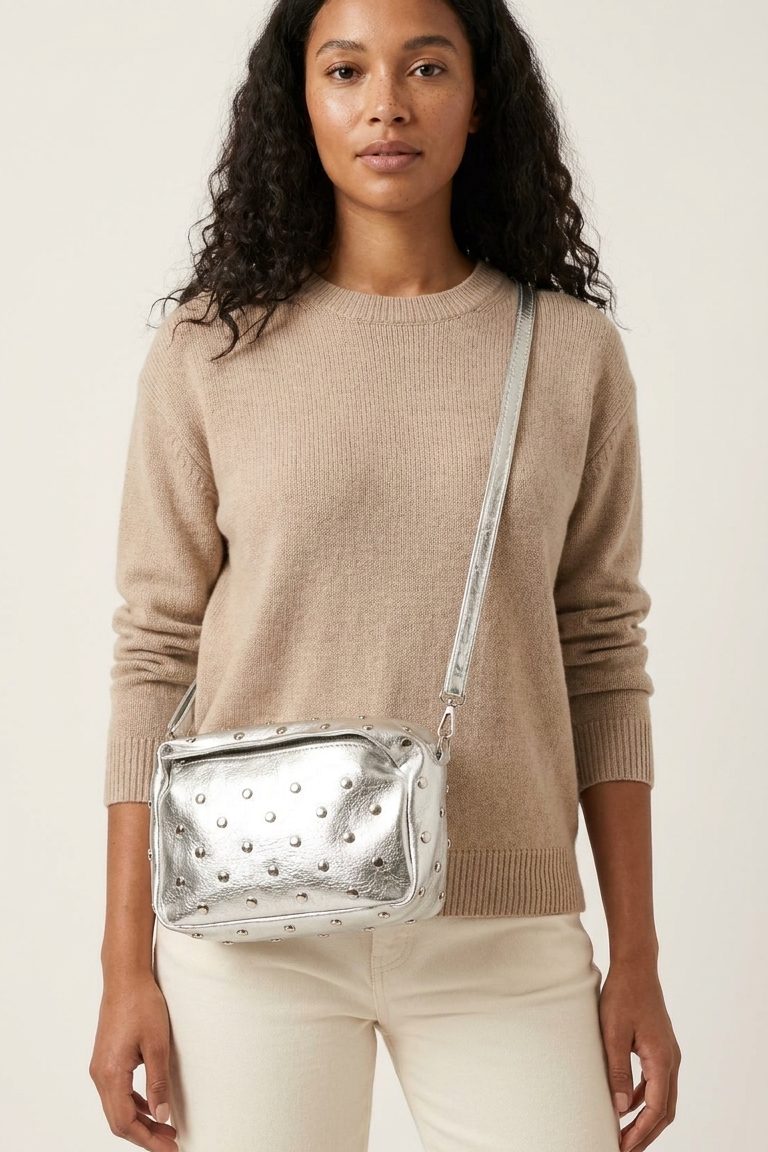Morten Silver Faux Leather Women's Crossbody Bag