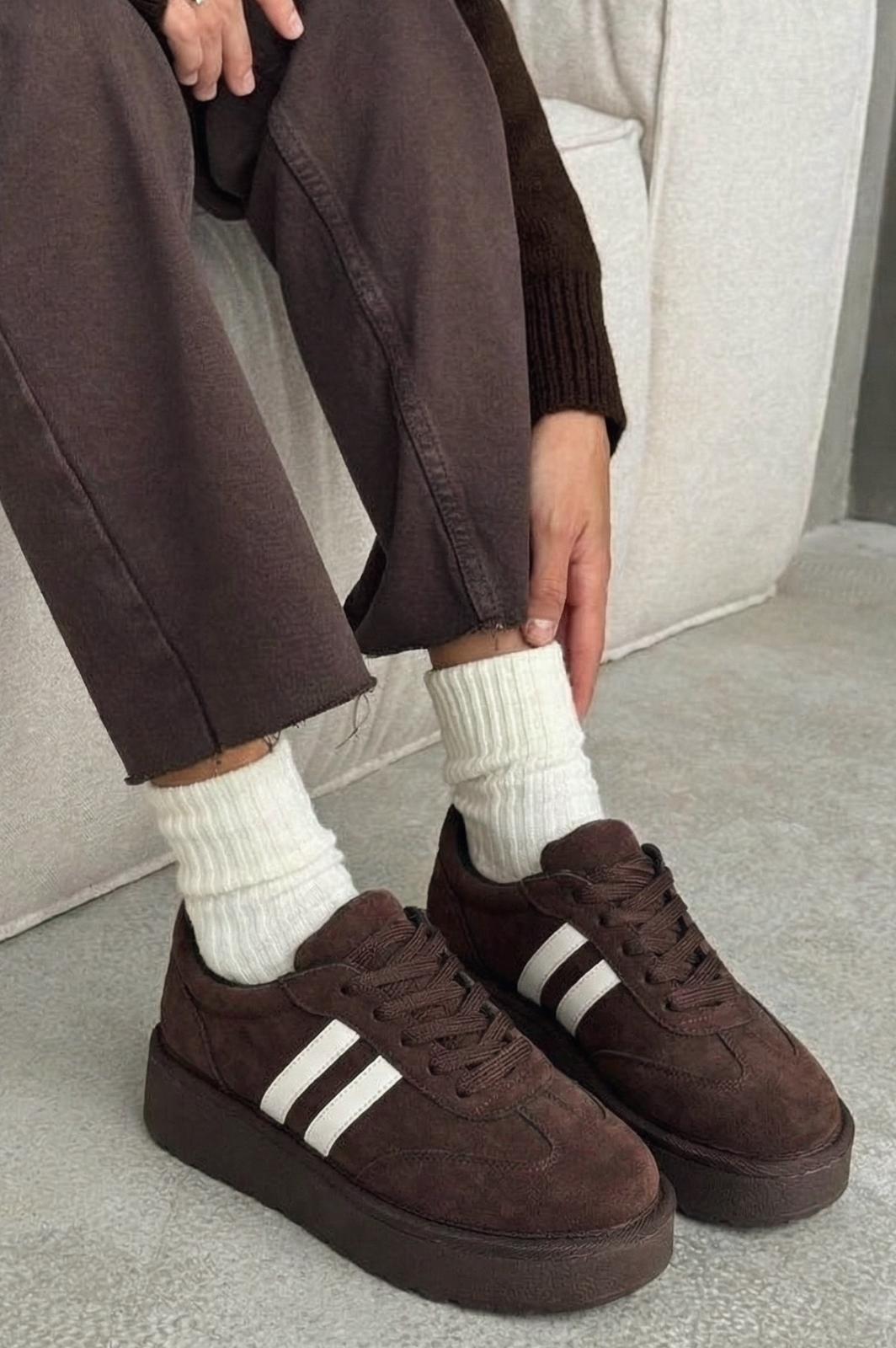 Vireo Dark Brown Suede Women's Sneakers