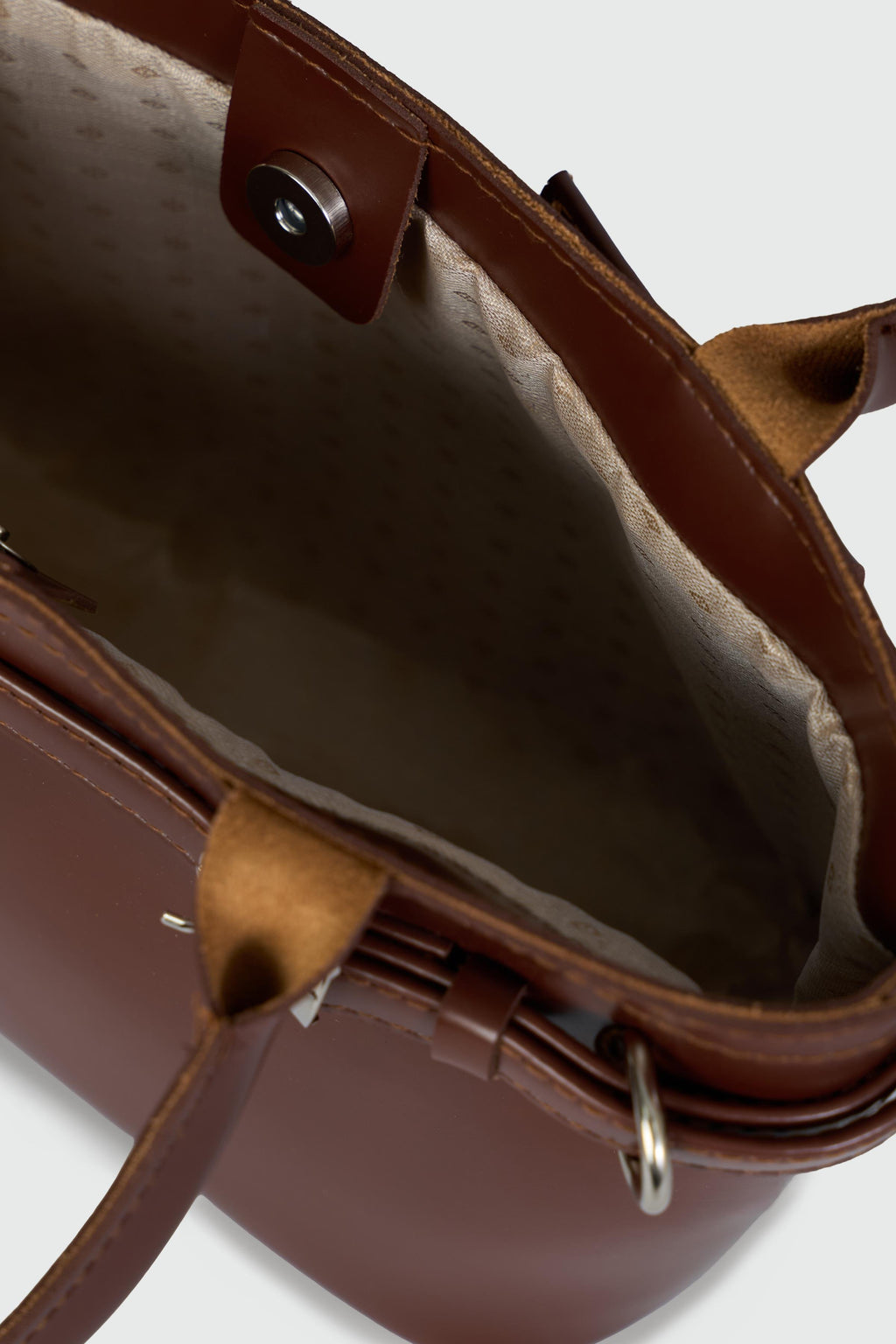 Aurin Brown Faux Leather Shoulder Bag