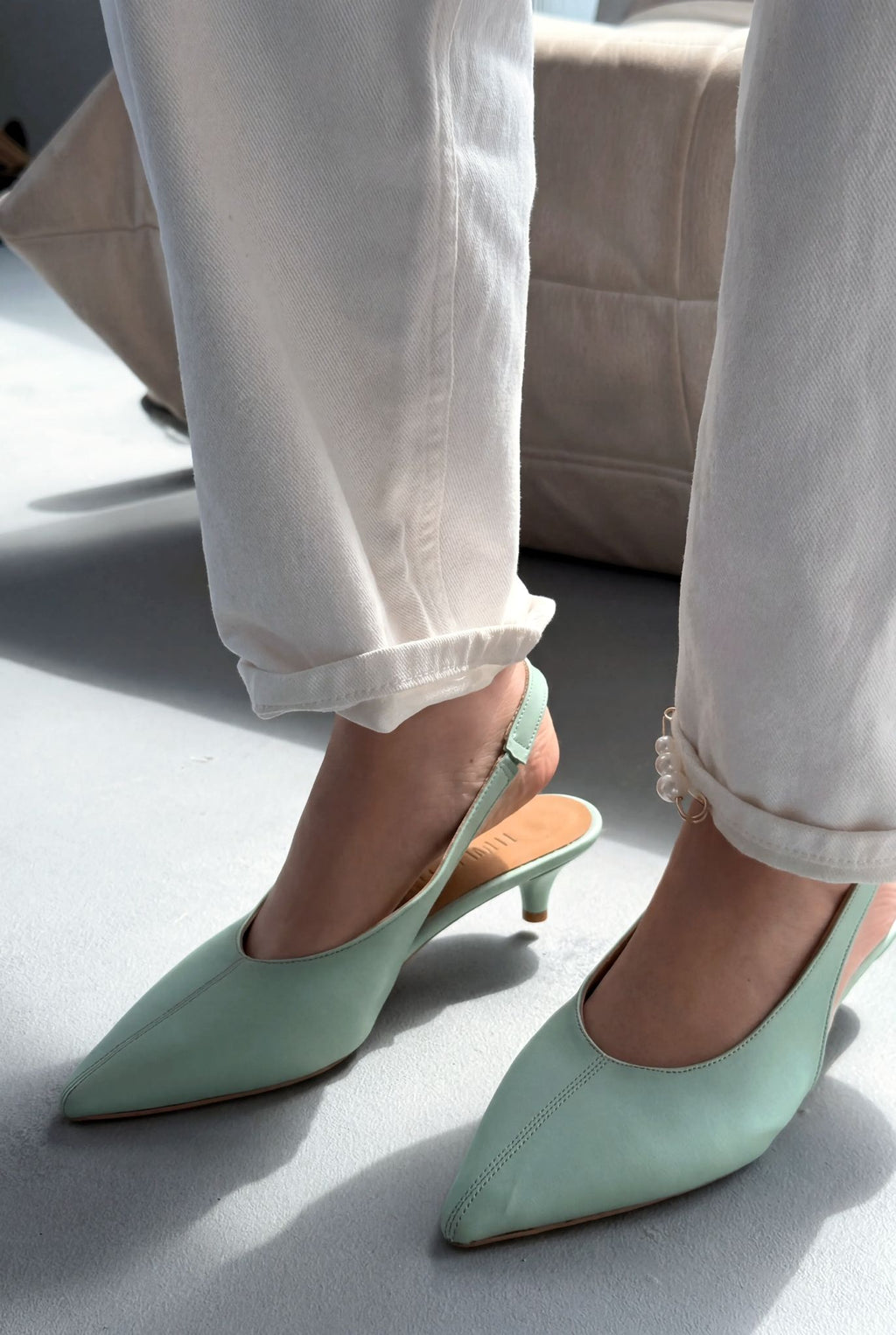 Selor Green Faux Leather Women's Stilettos