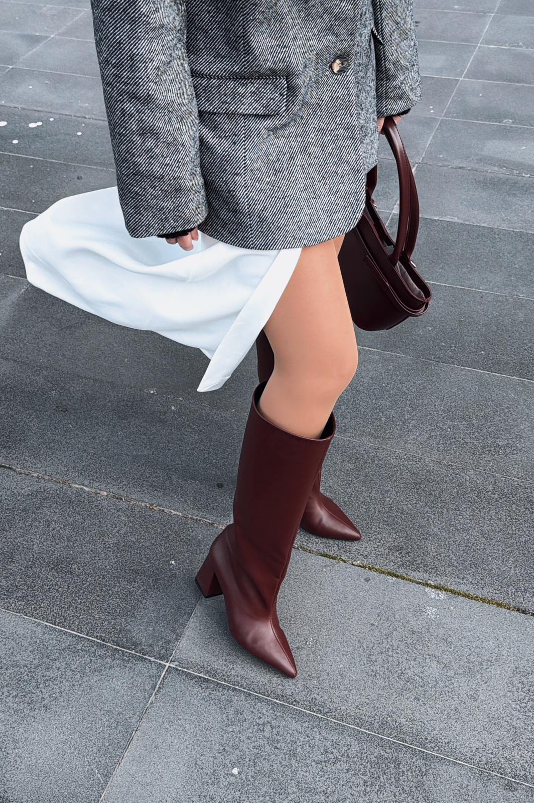 Jarlene Women's Pumps Boots Burgundy Faux Leather