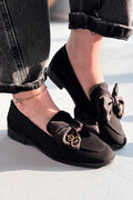 Norrada Black Satin women's loafers
