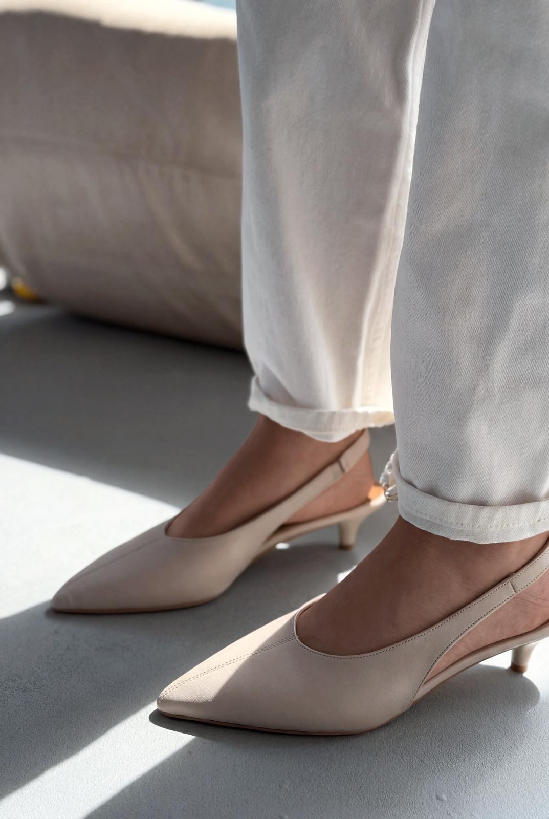 Selor Beige Genuine Leather Faux Leather Women's Stilettos