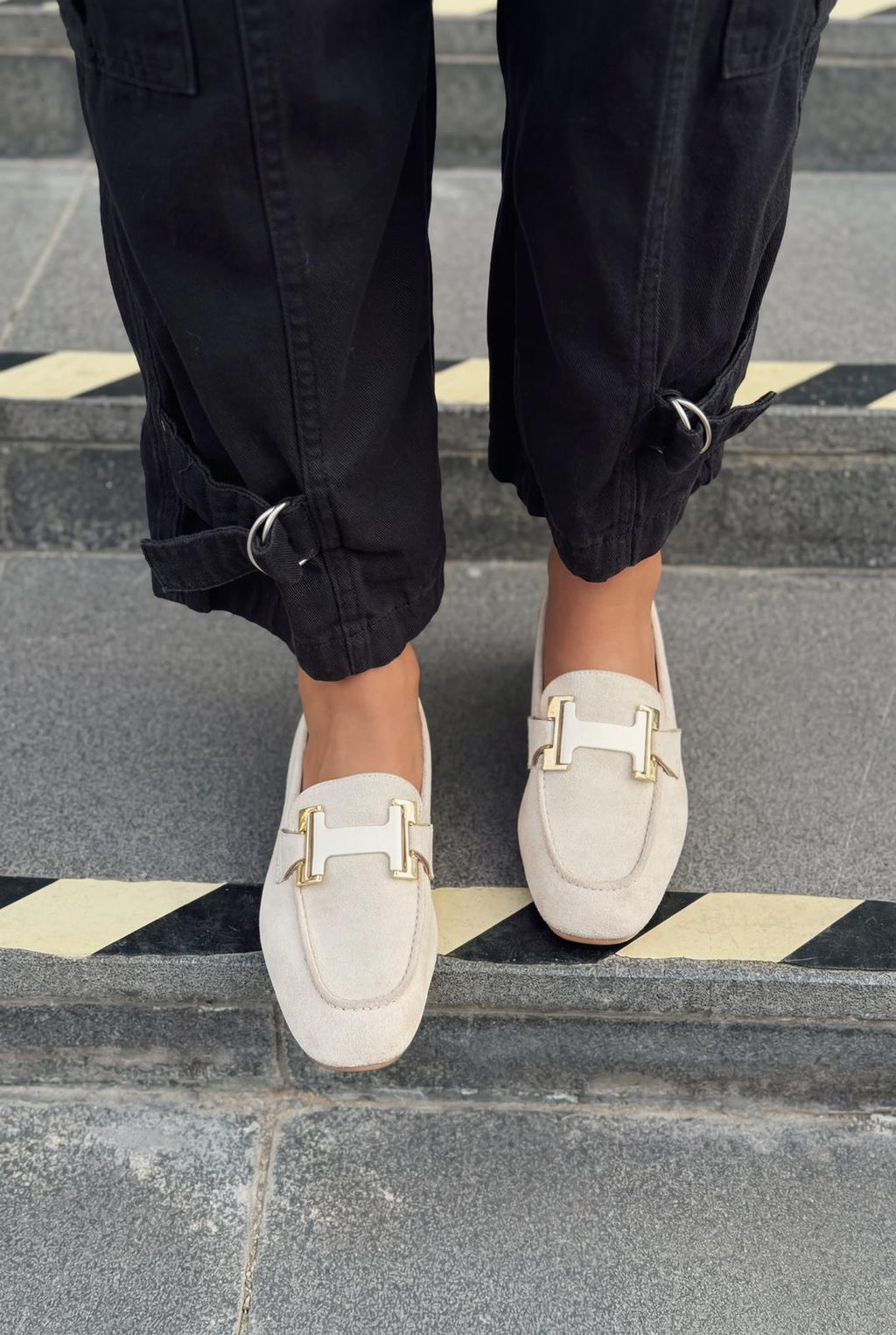 Elara Beige Suede Women's Loafers