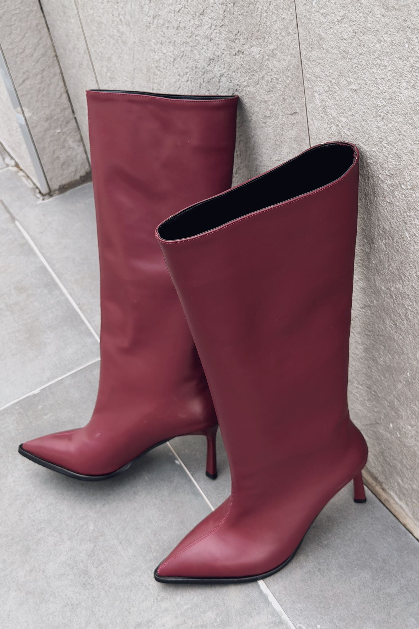 Aviren Women's Pumps Boots Burgundy Faux Leather