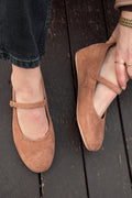 Tenris Black Suede Women's Wedge Heel Flats