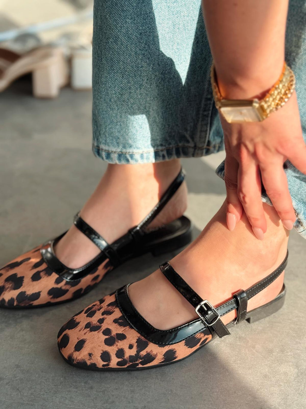 Minor Leo Pattern Satin Women's Mary Jane