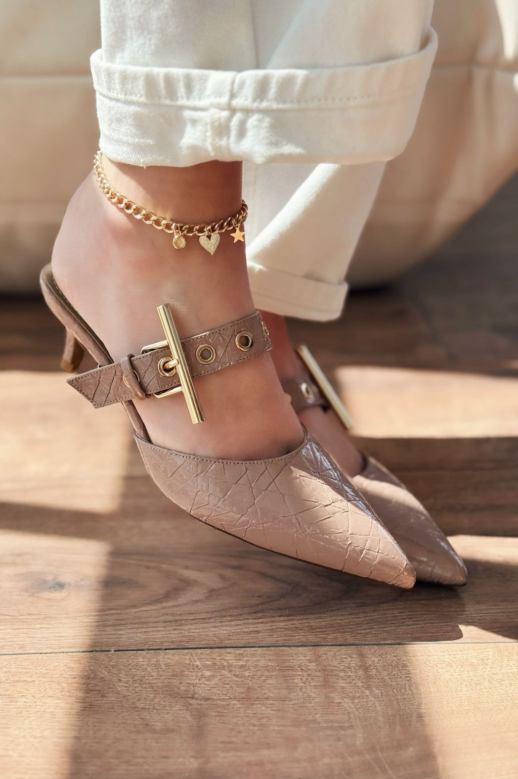 Karonsa Nude Faux Leather Women's Pumps