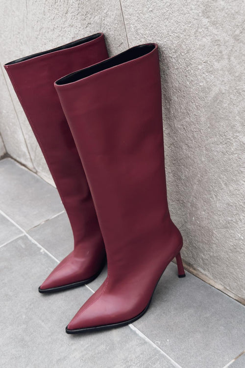 Aviren Women's Pumps Boots Burgundy Faux Leather
