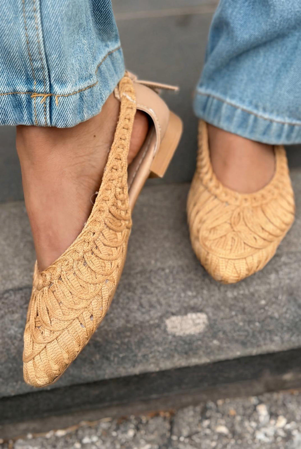 Morvik Beige Synthetic Women's Flats