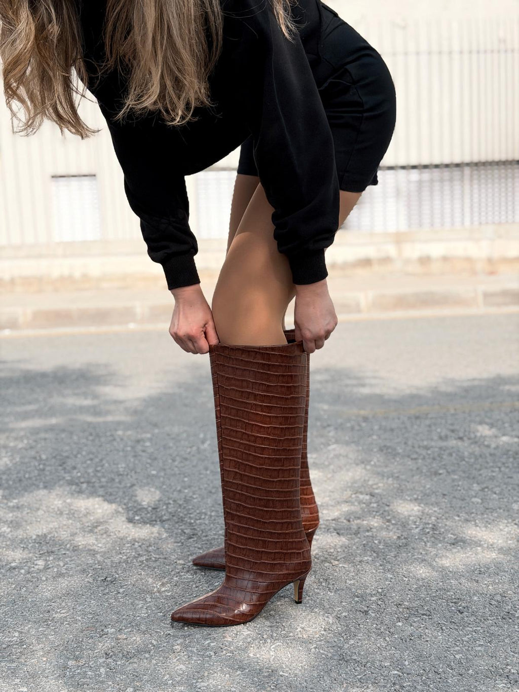 Gwen Patterned Women's Boots Tan