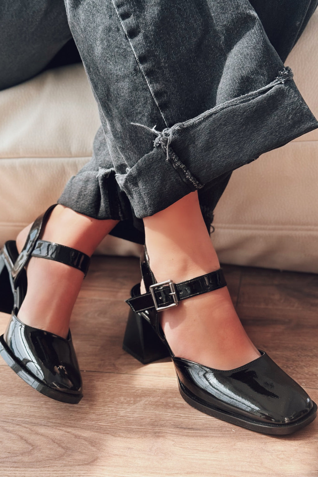 Melora Black Patent Faux Leather Women's Mary Jane