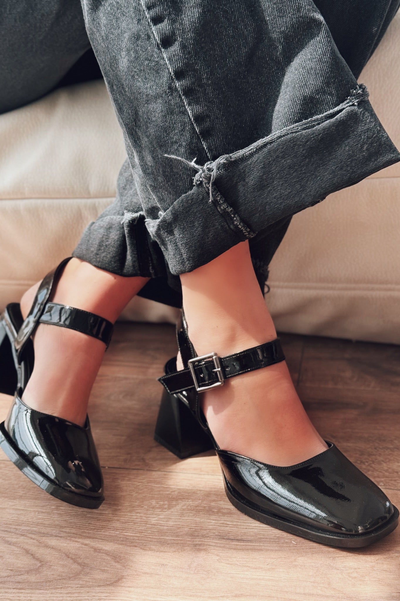 Melora Black Patent Faux Leather Women's Mary Jane