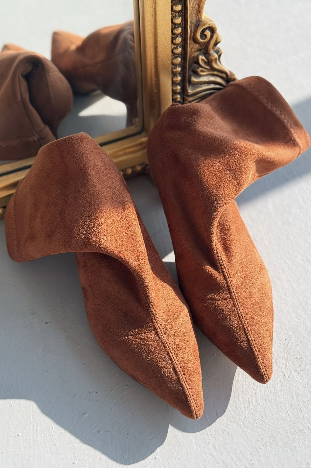 Loravo Suede Taba Stiletto Sock Boots