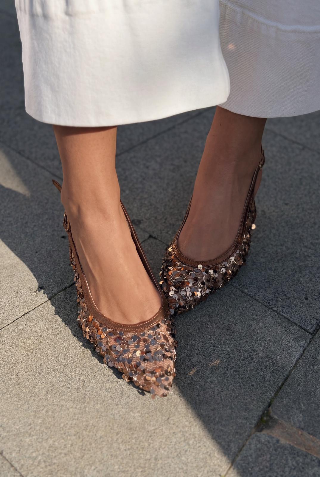 Selorine Bronze Sequin Women's Stilettos