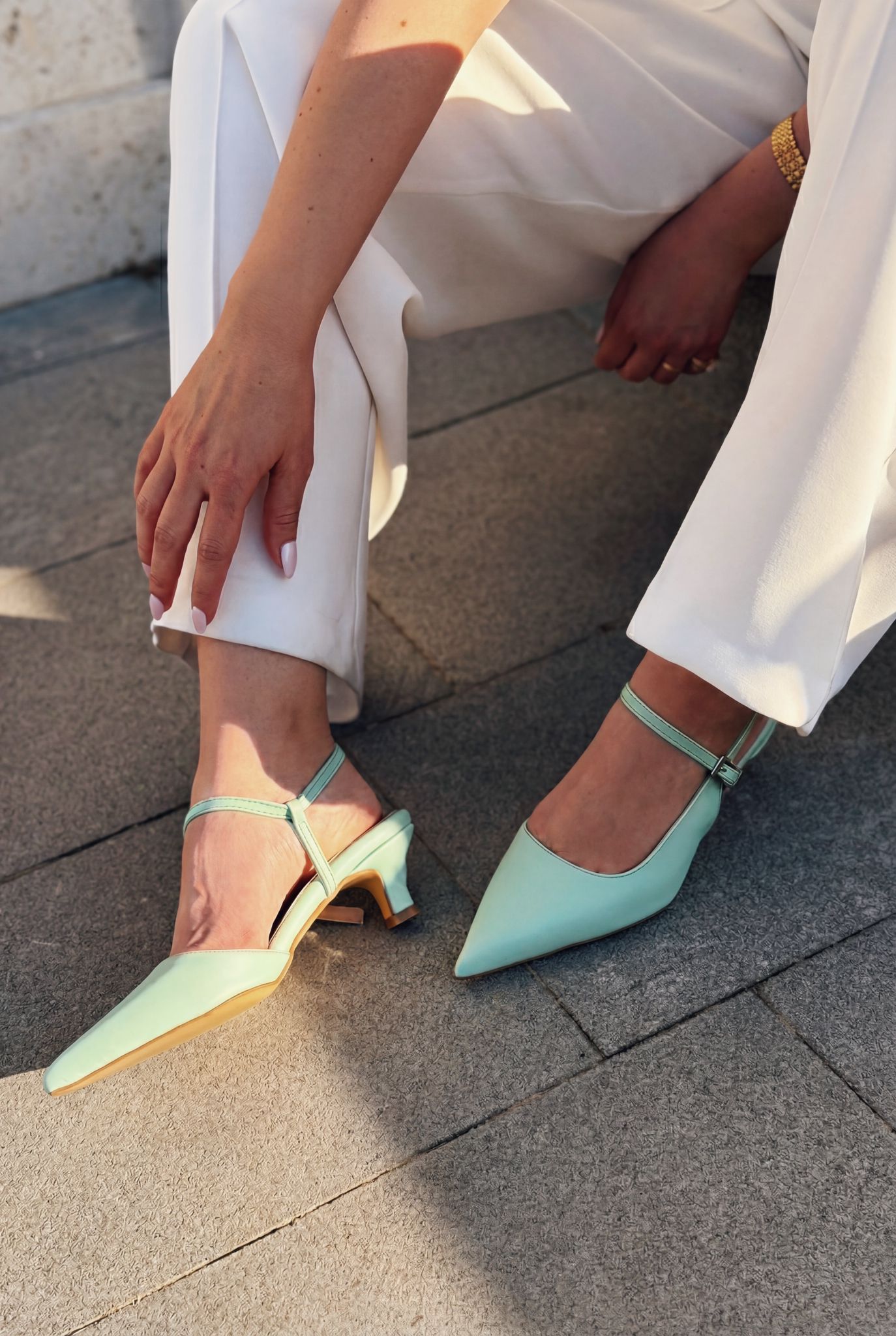Torev Green Faux Leather Women's Stilettos